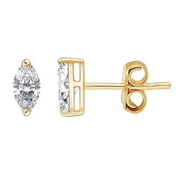 Luxury Fine Classic Marquise Cut 925 Sterling Silver D VVS1 Moissanite Stud Earrings