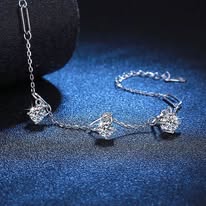 S925 Silver Paperclip D VVS1 Moissanite Bracelet Dynamic Women's Bracelet Niche, Exquisite Jewelry