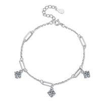 S925 Silver Paperclip D VVS1 Moissanite Bracelet Dynamic Women's Bracelet Niche, Exquisite Jewelry
