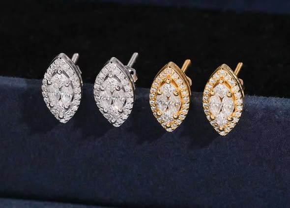 High Quality Fine Earrings Jewelry Women 925 Silver Hip Hop Iced Out Moissanite Stud Earrings Screw Back