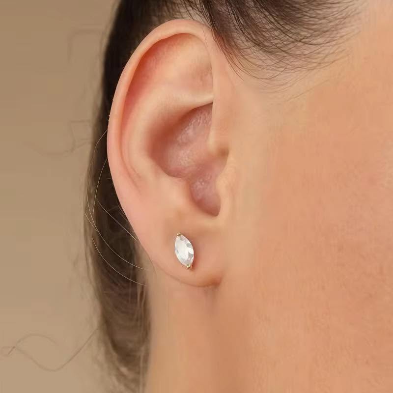 Luxury Fine Classic Marquise Cut 925 Sterling Silver D VVS1 Moissanite Stud Earrings
