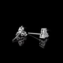 925 Sterling Silver D VVS1 Moissanite Peach Blossom Earrings