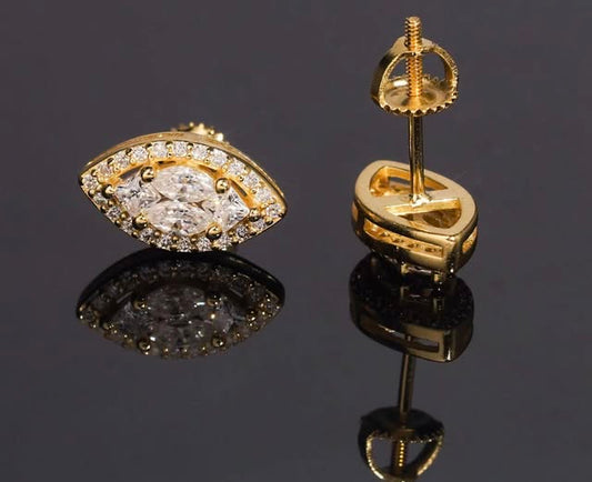 High Quality Fine Earrings Jewelry Women 925 Silver Hip Hop Iced Out Moissanite Stud Earrings Screw Back