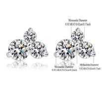 925 Sterling Silver D VVS1 Moissanite Peach Blossom Earrings