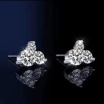 925 Sterling Silver D VVS1 Moissanite Peach Blossom Earrings