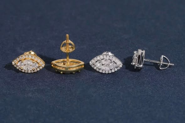 High Quality Fine Earrings Jewelry Women 925 Silver Hip Hop Iced Out Moissanite Stud Earrings Screw Back