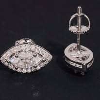 High Quality Fine Earrings Jewelry Women 925 Silver Hip Hop Iced Out Moissanite Stud Earrings Screw Back