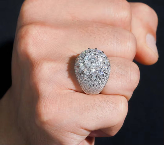 Iced Out Hot Selling Moissanite Pass Diamond Tester Men's Ring 925 Silver VVS Moissanite Ring